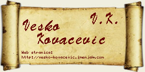 Vesko Kovačević vizit kartica